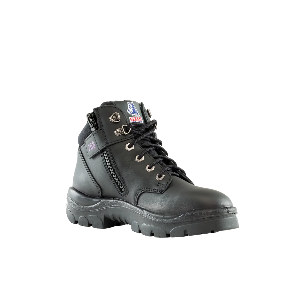 Picture of Steel Blue Ladies Parkes Zip Lace Up Boot TPU Sole
