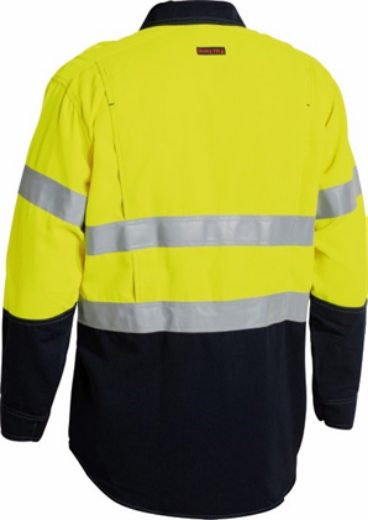 Picture of Bisley Flame Resistant Tencate Tecasafe Vented Shirt Long Sleeve 2 Hoop Pattern Reflective 238gsm HRC 2 ATPV 8-9