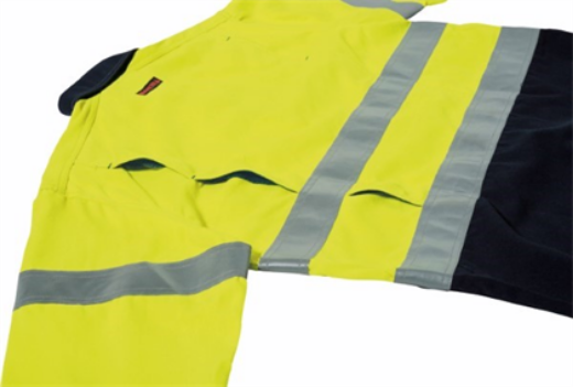 Picture of Bisley Flame Resistant Tencate Tecasafe Vented Shirt Long Sleeve 2 Hoop Pattern Reflective 238gsm HRC 2 ATPV 8-9