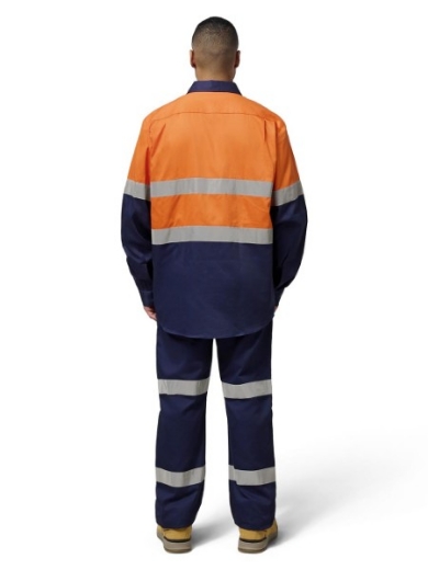 Picture of Hard Yakka Cotton Drill Shirt Long Sleeve with 3M Reflective Tape