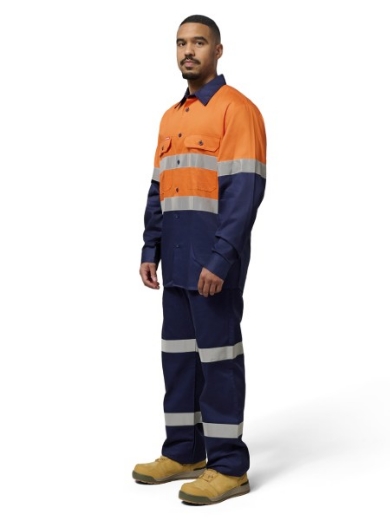 Picture of Hard Yakka Cotton Drill Shirt Long Sleeve with 3M Reflective Tape