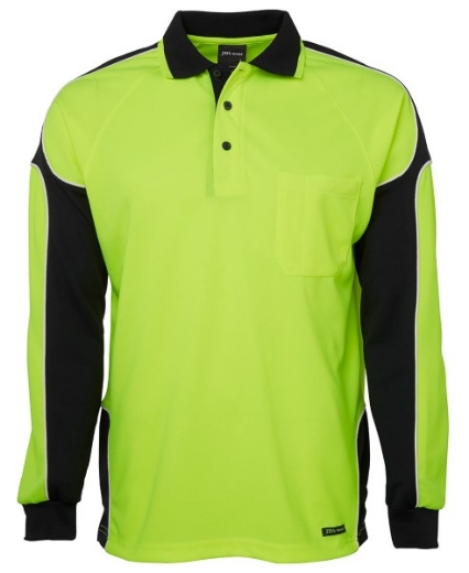Picture of JB's Hi Vis Arm Panel Polo Shirt Long Sleeve 100% Polyester 2 Tone