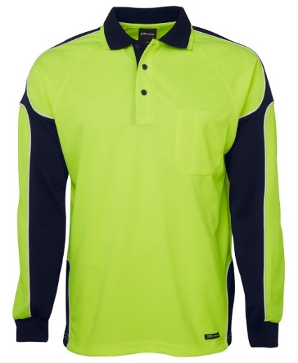 Picture of JB's Hi Vis Arm Panel Polo Shirt Long Sleeve 100% Polyester 2 Tone
