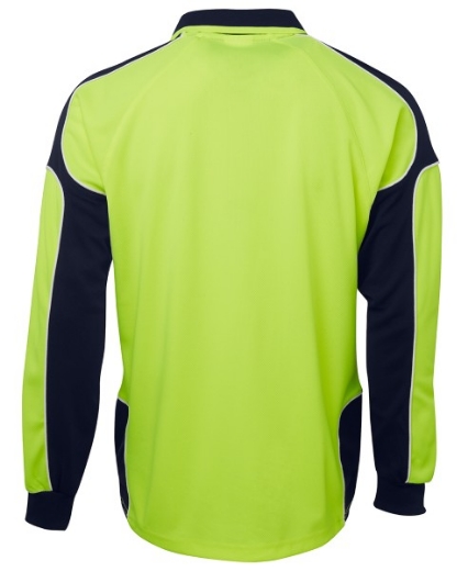 Picture of JB's Hi Vis Arm Panel Polo Shirt Long Sleeve 100% Polyester 2 Tone