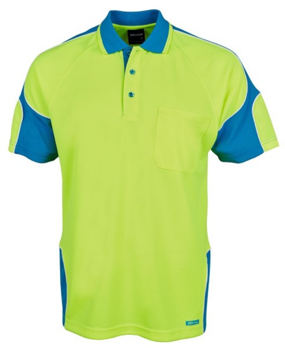Picture of JB's Hi Vis Arm Panel Polo Shirt Short Sleeve 100% Polyester 2 Tone