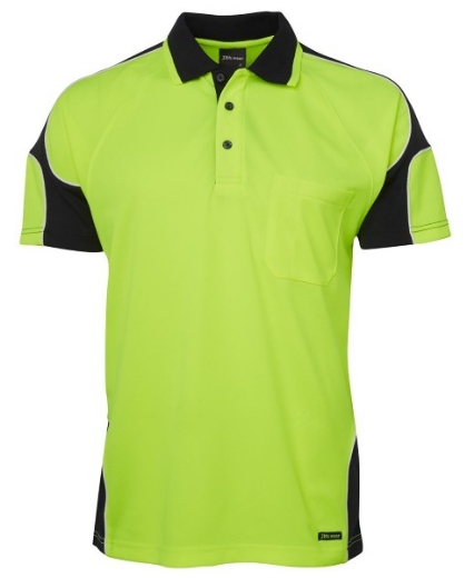 Picture of JB's Hi Vis Arm Panel Polo Shirt Short Sleeve 100% Polyester 2 Tone