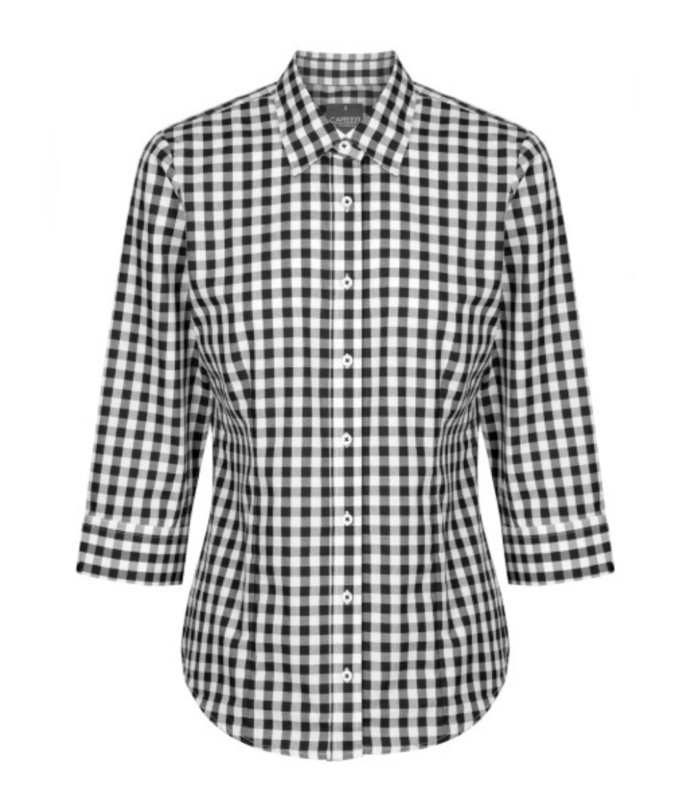 Picture of Gloweave Ladies Degraves Royal Oxford Check 3/4 Sleeve Shirt