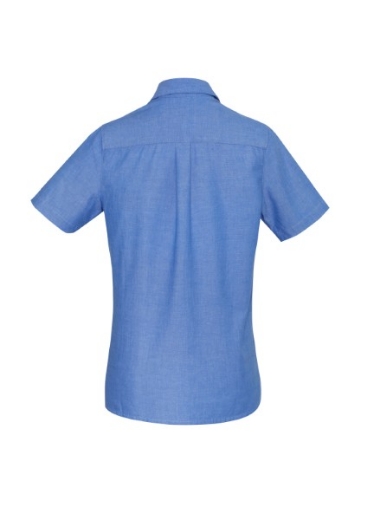 Picture of Biz Collection Ladies Blue Chambray Shirt Short Sleeve 100% cotton