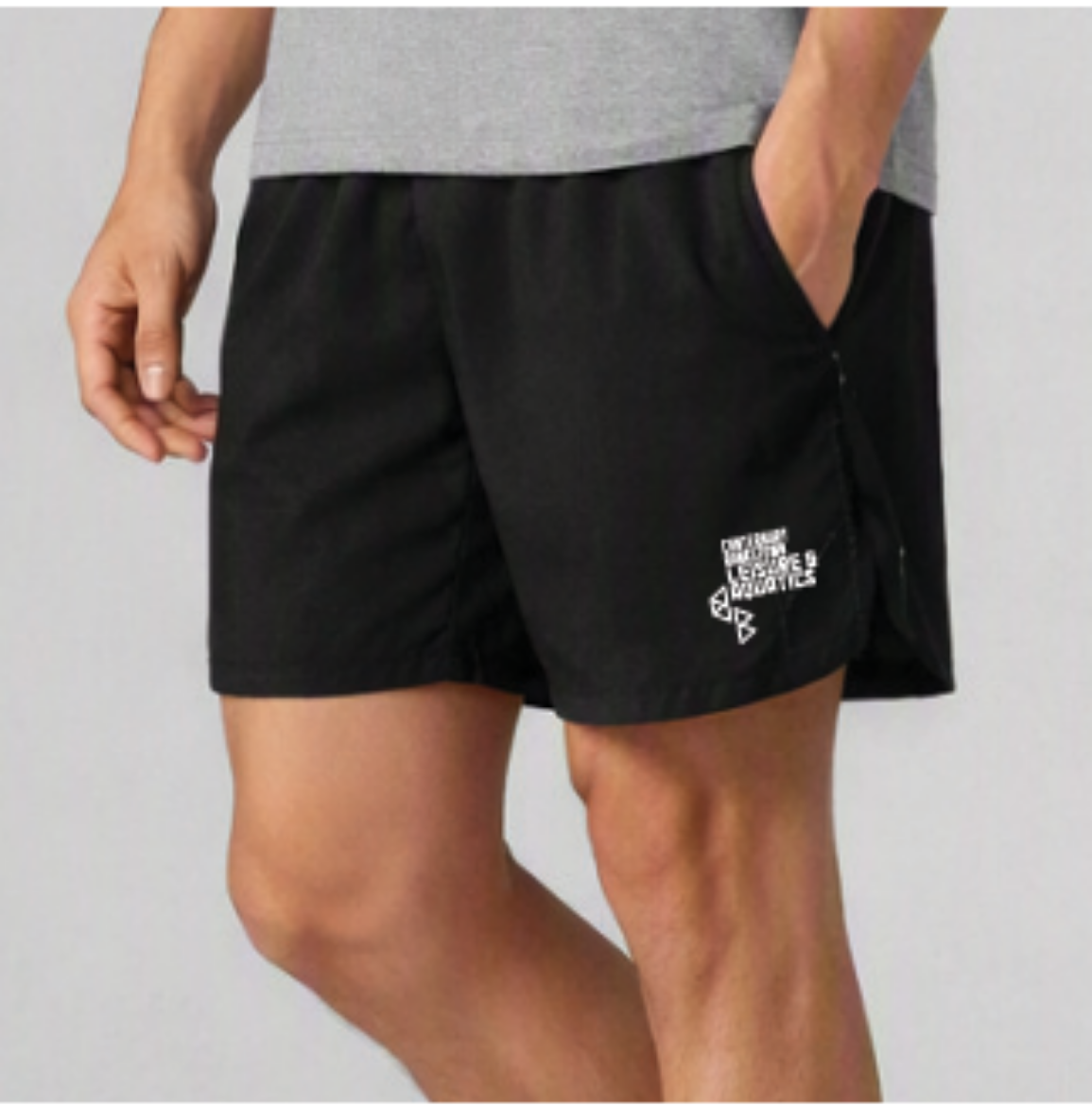Picture of Shorts Mens  Elastic Waist No Zip Black Stretch Microfibre Fabric (2 Inches shorter)