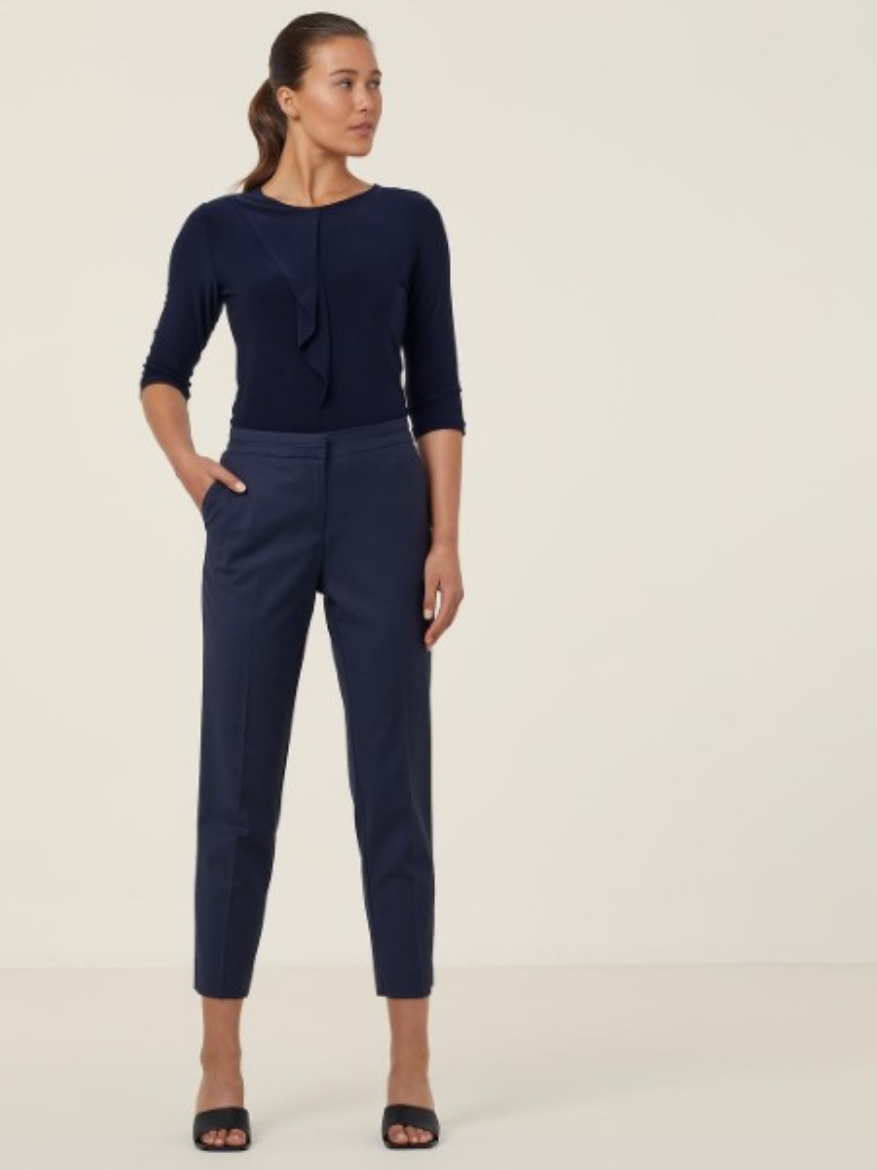 Picture of NNT Ladies Soft Jersey 3/4 Round Neck Top with Drape Detail