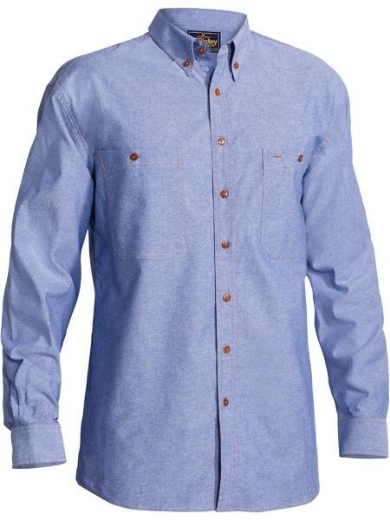 Picture of Bisley Chambray Shirt Long Sleeve 100% Cotton Blue