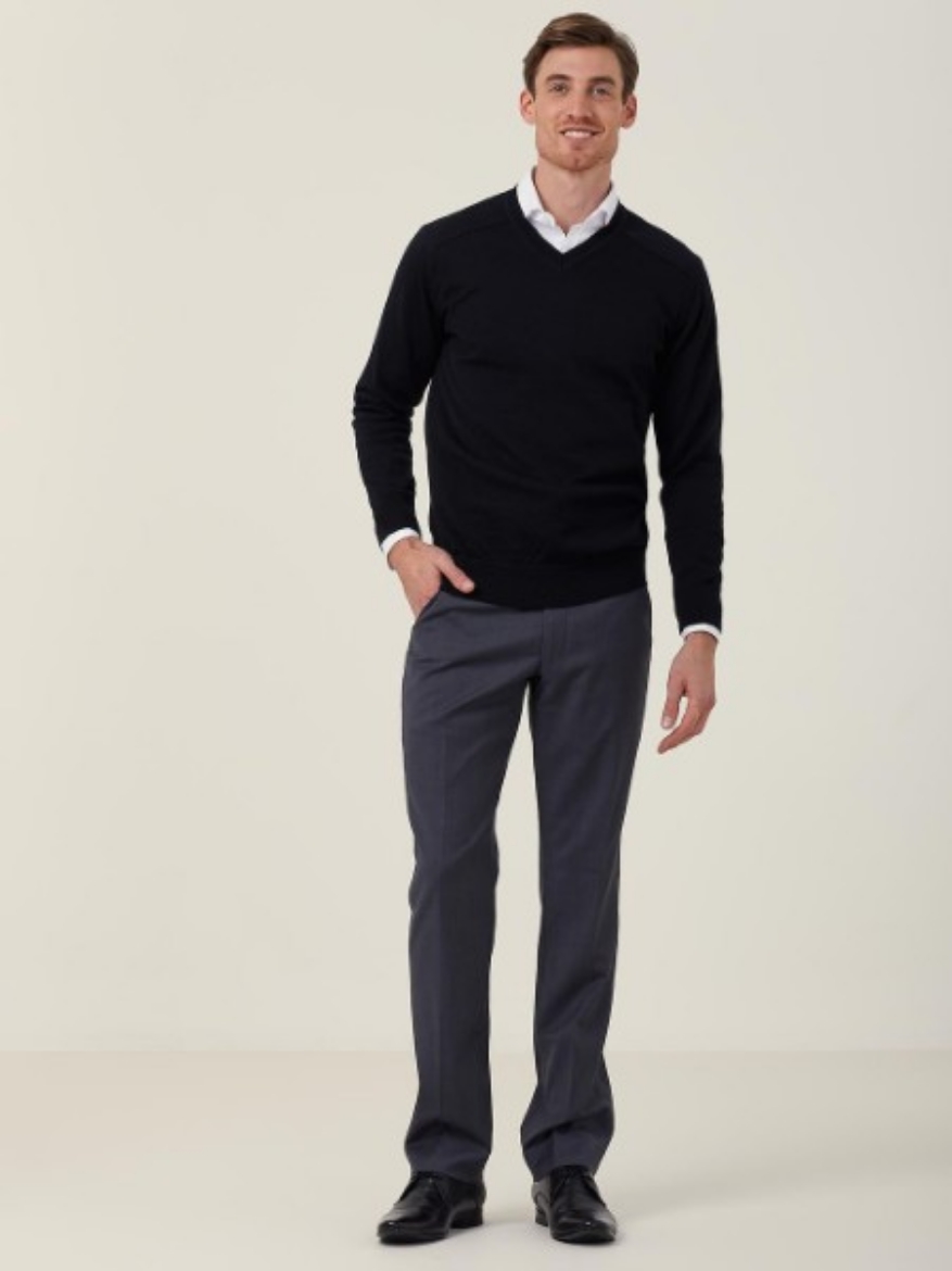 Picture of NNT Mens Pure Wool V-Neck Sweater