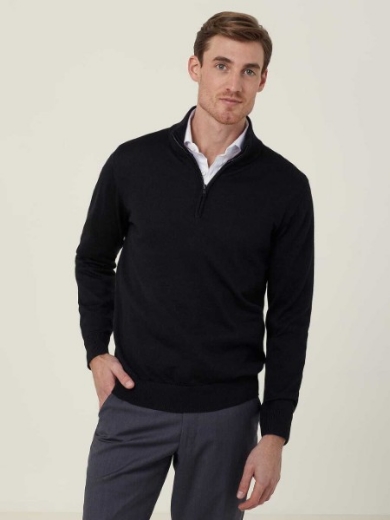 Picture of NNT Mens Long Sleeve Zip Neck Jumper
