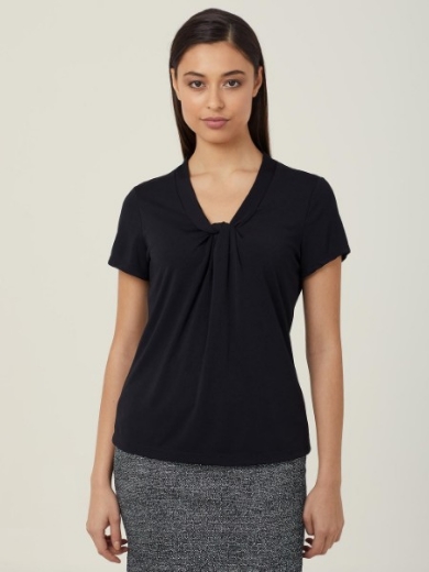 Picture of NNT Ladies Matt Jersey Twist Neck Short Sleeve Top