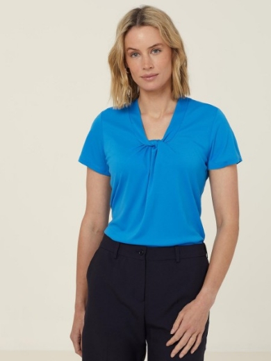 Picture of NNT Ladies Matt Jersey Twist Neck Short Sleeve Top
