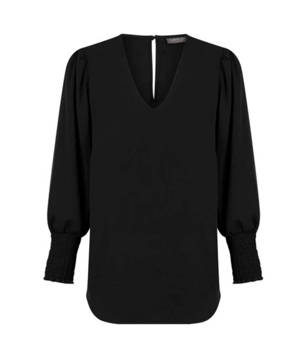 Picture of Gloweave Cleo Ladies V Neck Shirred Cuff Top