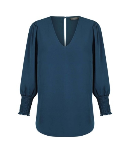 Picture of Gloweave Cleo Ladies V Neck Shirred Cuff Top