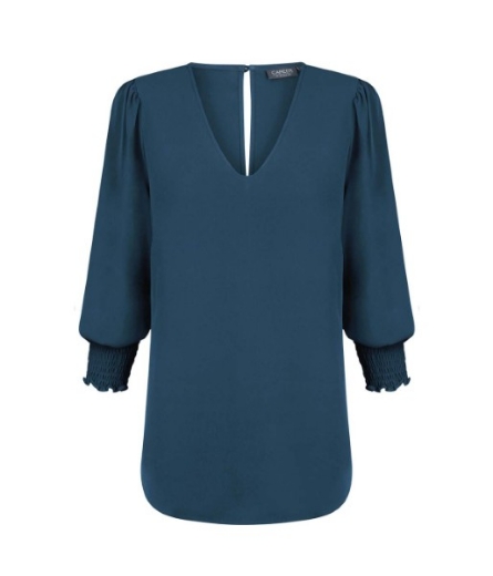 Picture of Gloweave Cleo Ladies V Neck Shirred Cuff Top